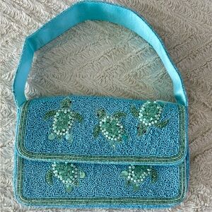 NWT Beaded Turtle Shoulder Bag